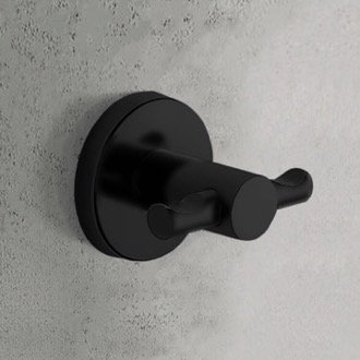 Bathroom Hook Double Hook, Matte Black Gedy FE26-14
